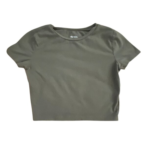 Wild Fable Cropped Crew Neck T-Shirt-Green-Size M-GUC - Picture 1 of 4